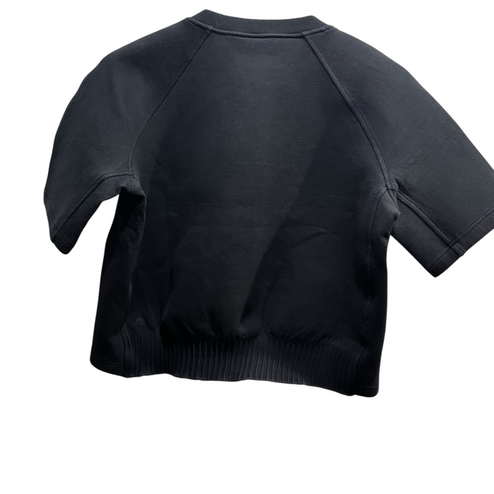 Lululemon NTS Cropped Short Sleeve Sweatshirt Black Size 10 - Picture 3 of 10
